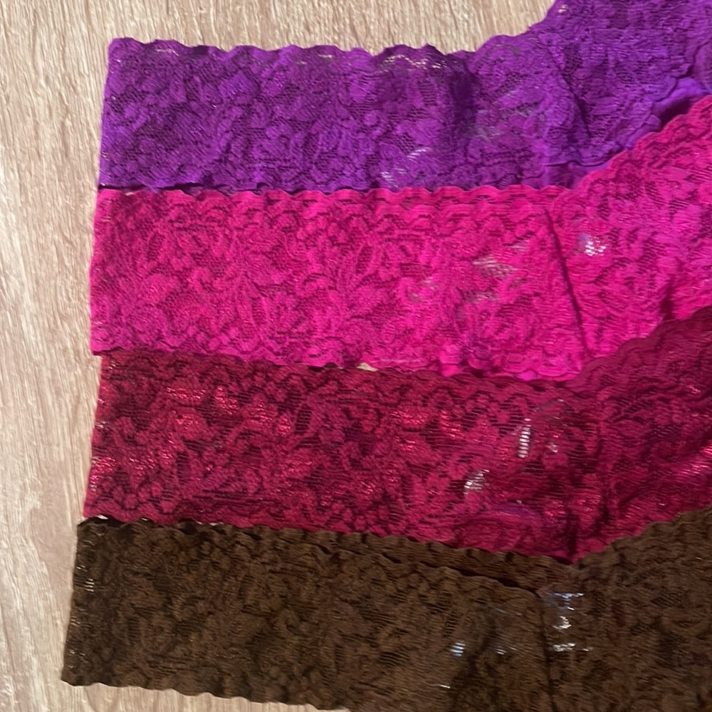 (4) NEW hanky panky low rise signature lace panties